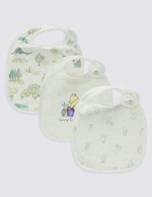 Winnie the Pooh 3 Pack Pure Cotton Baby Bibs